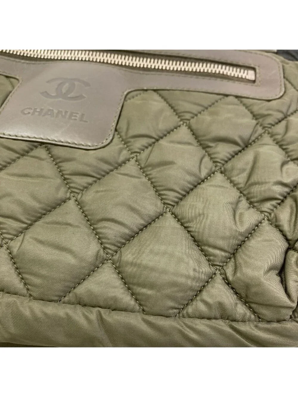 Chanel Cococoon Silver Reversible Handbag Nylon